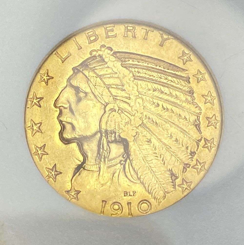 Last Minute! 1910 Gold $5 Indian Head AU58 (1 of 4)