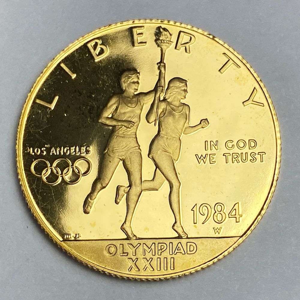 Last Minute! 1984-W Olympics Proof Gold $10 Commemorative: Winner shall receive the exact coin shown here. (RR/ULFI)