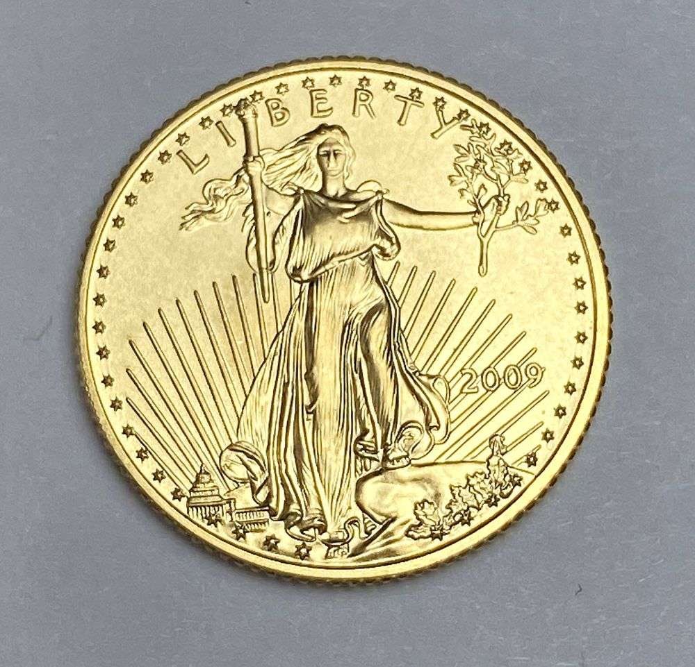 Last Minute! 2009 American $5 Gold Eagle 1/10 ozt: Winner shall receive the exact coin shown here. (RR/B)