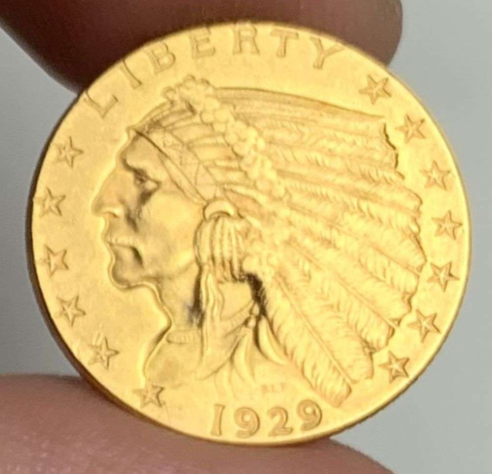 Last Minute Gold! 1929 Gold $2.50 Indian Head MS63: Winner shall receive the exact coin shown here. (MR/RBB)