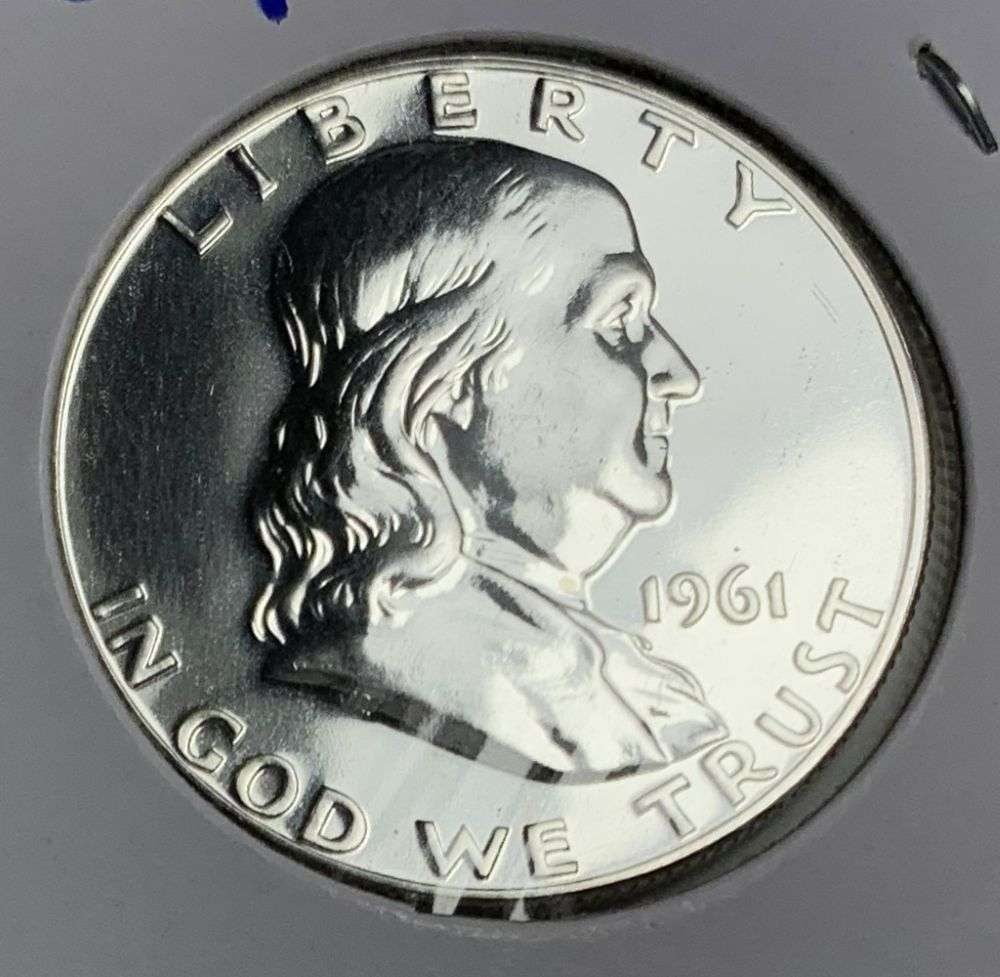 From Old Time Collection Fresh 1961 Franklin Silver Half Dollar PR67: Winner shall receive the exact coin shown here. (MR/B)