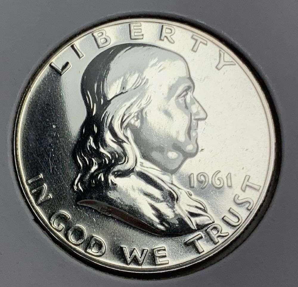 From Old Time Collection Fresh 1961 Franklin Silver Half Dollar PR67: Winner shall receive the exact coin shown here. (MR/B)