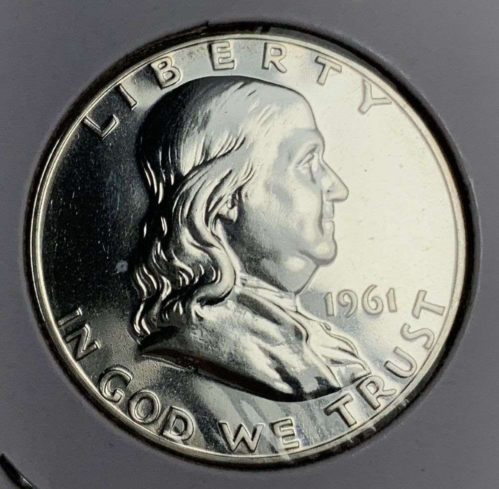 From Old Time Collection Fresh 1961 Franklin Silver Half Dollar PR67: Winner shall receive the exact coin shown here. (MR/B)