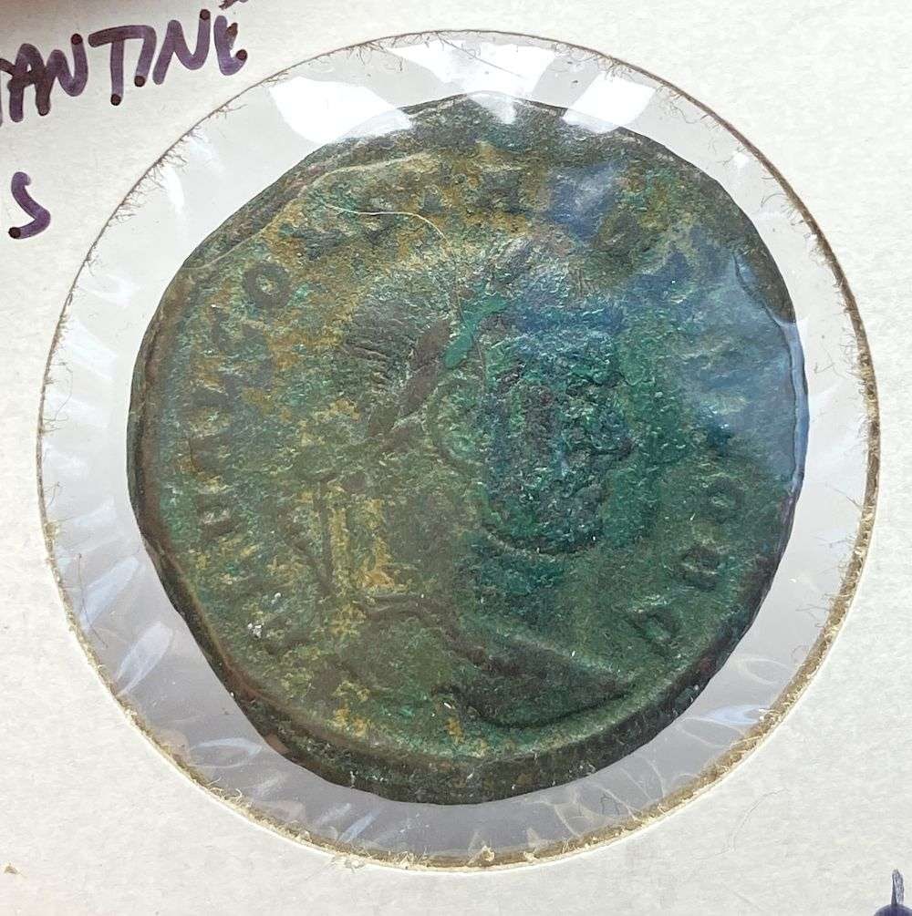 Ancient Bronze Roman Constantine Follis (1 of 3)