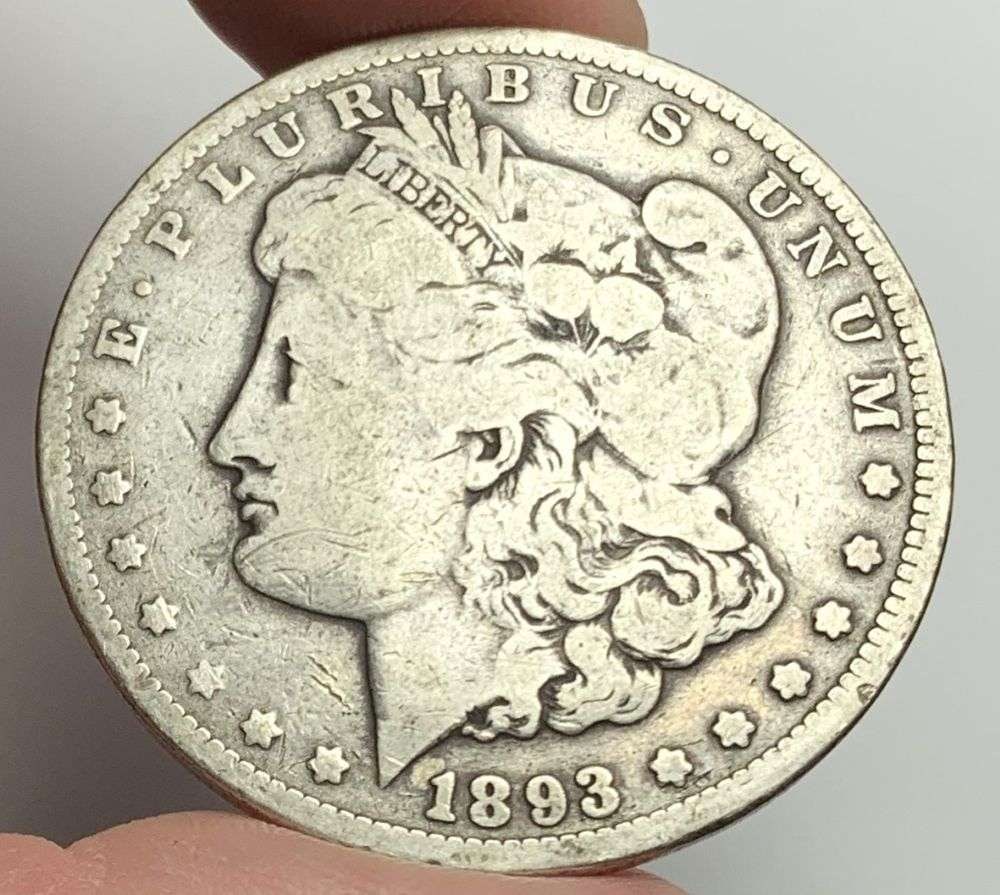 1893-CC Morgan Silver Dollar VF (1 of 2)