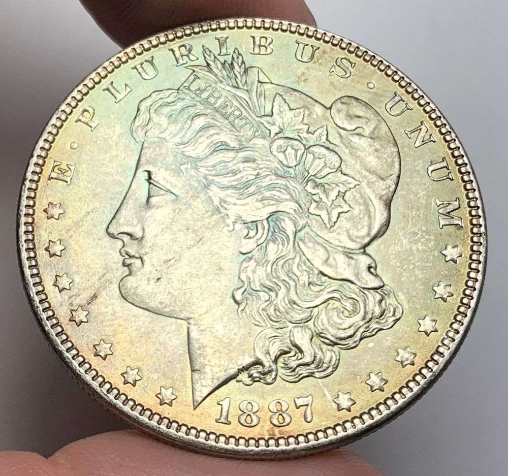 Toned 1887 Morgan Silver Dollar MS65 (1 of 7)