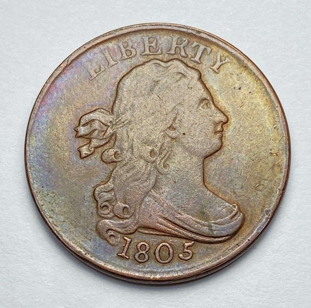 1805 Draped Bust Half Cent AU (1 of 4)