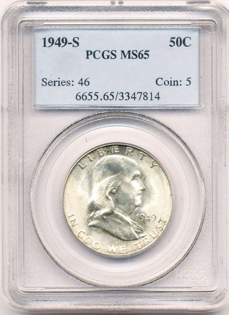 1949-S Franklin Silver Half Dollar PCGS MS65 (1 of 4)