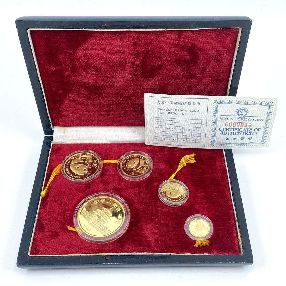 Last Minute Specialty Gold! 1987 Chinese Panda Proof .999 Gold 1.90 ozt Set (5-coins) (1 of 10)