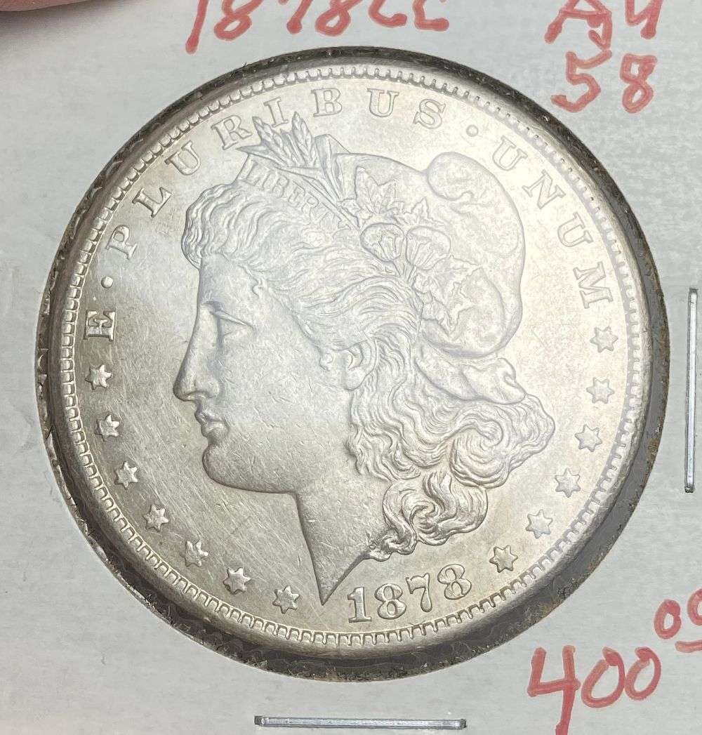 1878-CC Morgan Silver Dollar AU58 (1 of 3)