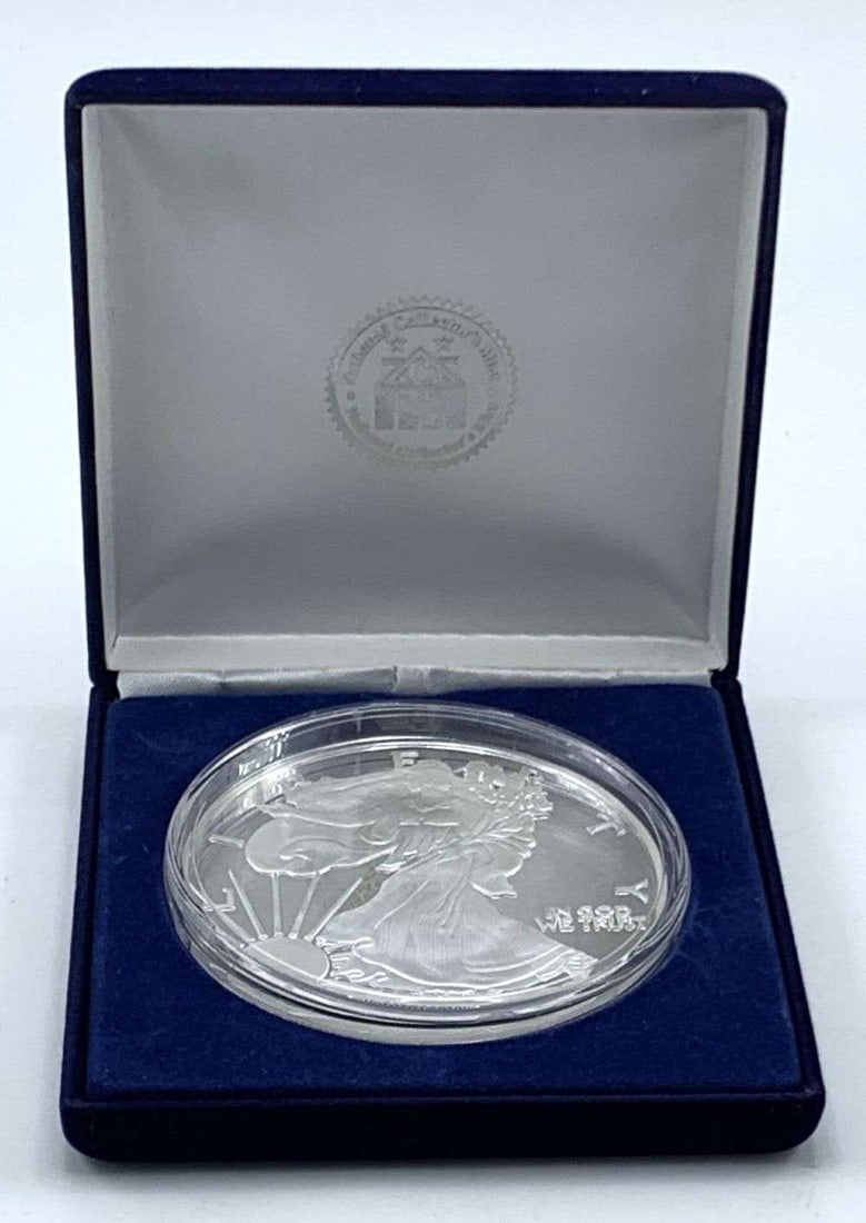 Rare Silver! 1986-2016 American Eagle Design Proof 4 ozt .9999 Silver: Winner shall receive the exact coin shown here. (MR/UBB)