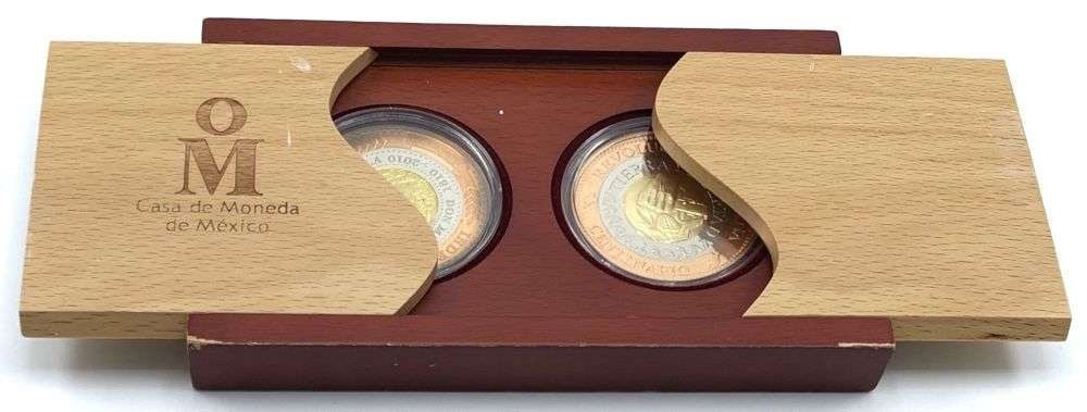 Rare 2010 Republic of Mexico War of Independence Bicentennial Proof Set (2-coins) (1 of 6)