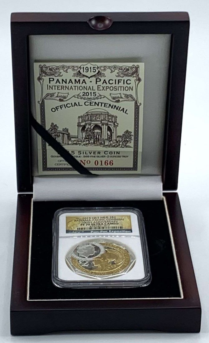 Rare 2015 Niue $2 Panama Pacific Commem. 100th Anniversary 2 ozt .999 Silver NGC PF70 UC (1 of 8)