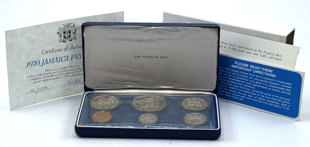 Rare Franklin Mint 1970 Jamaica Proof Set (6-coins) (1 of 13)