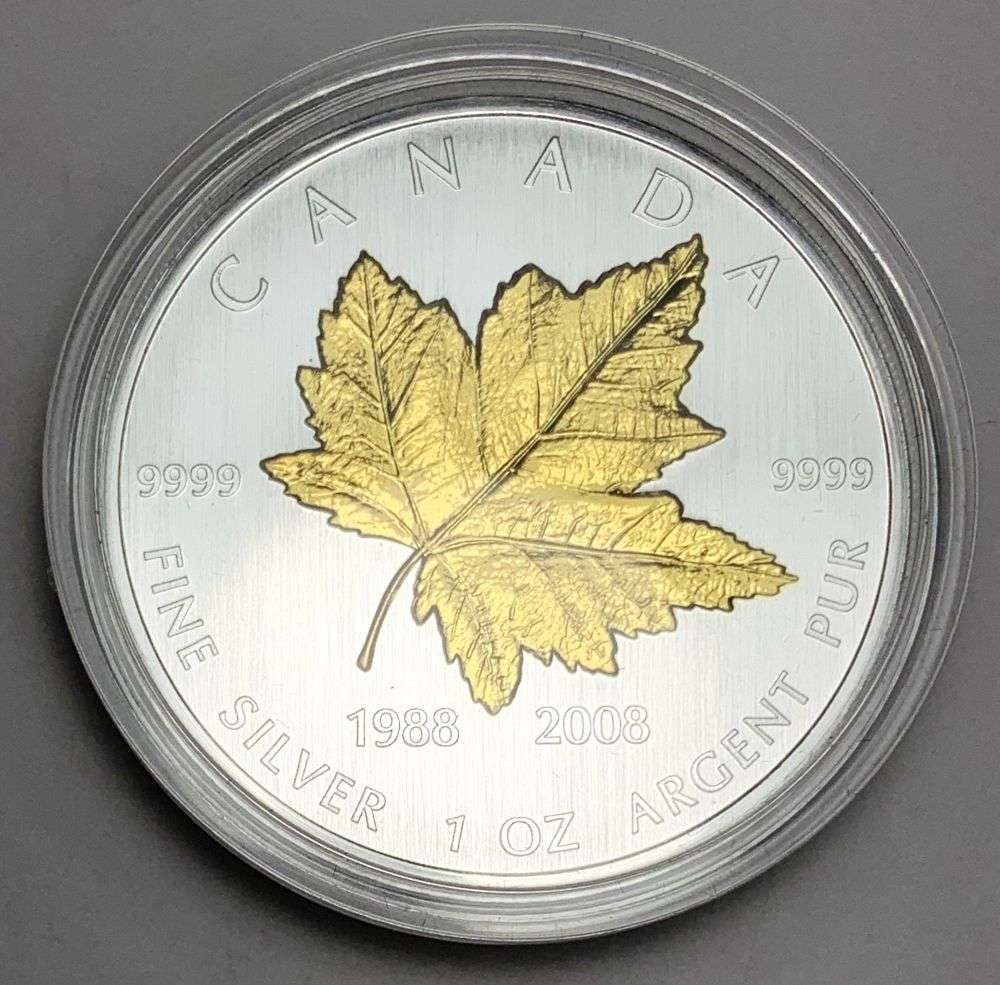 Colorized 1988-2008 Canada $5 Maple Leaf 1 ozt .9999 Silver (1 of 5)