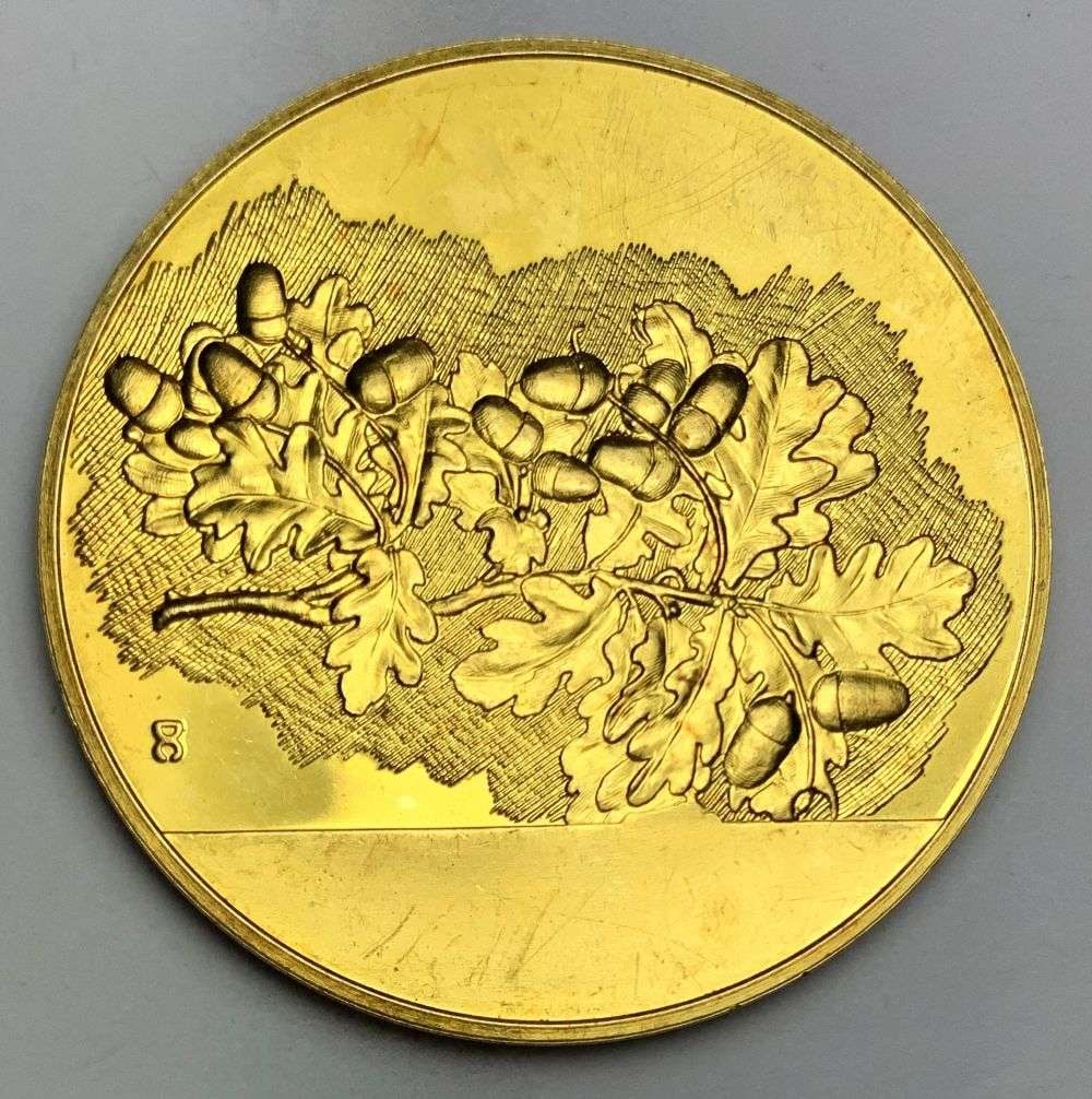 1506 Oak Leaves With Acorns & A Spray of Dyers Greenweed-Detail 24k Gold Over Sterling 2.155 ozt (1 of 6)