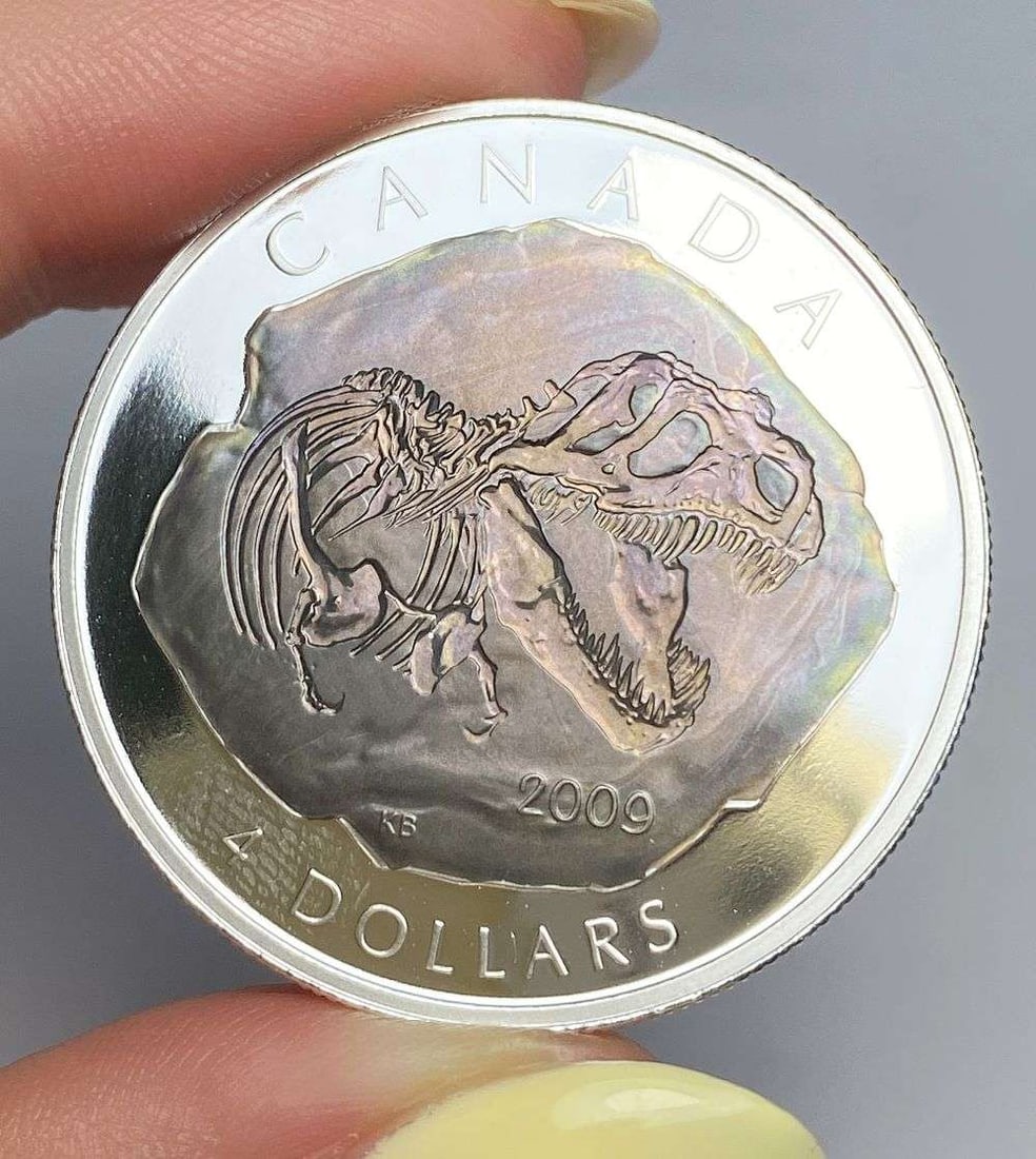 Colorized 2009 Canada $4 Tyrannosaurus Rex Proof 1/2 ozt .9999 Silver (1 of 5)