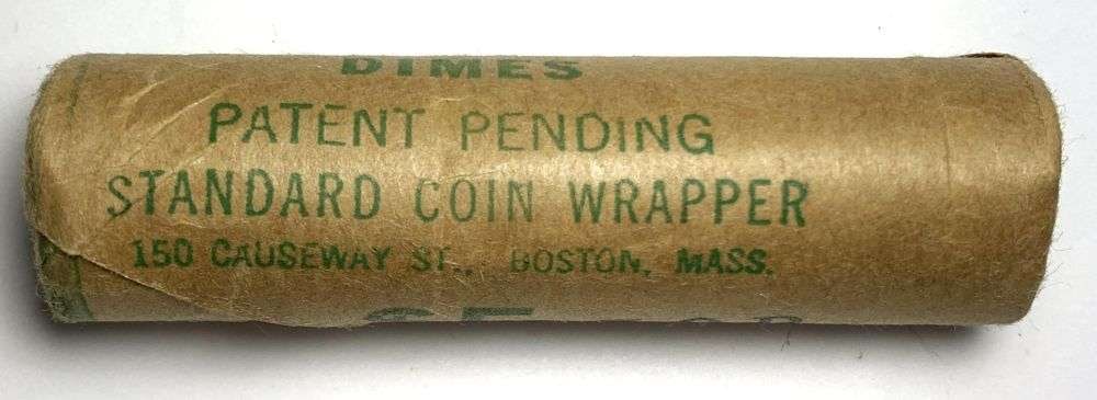 Vintage Bank Wrapped Roll (50-coins) BU 1959-P Roosevelt Silver Dime (1 of 3)