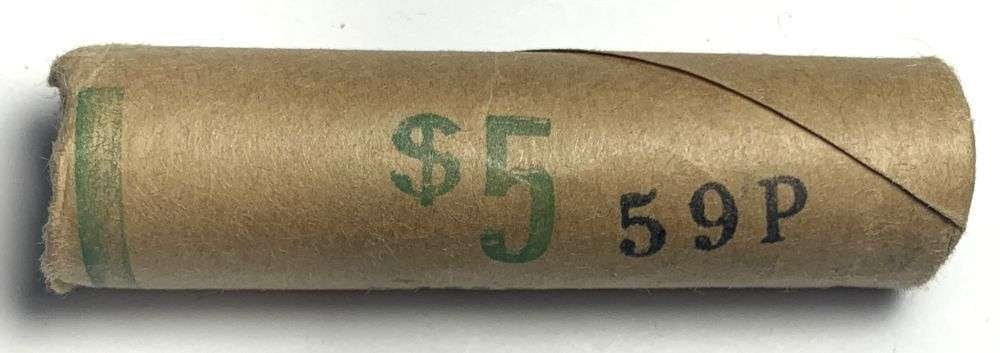 Vintage Bank Wrapped Roll (50-coins) BU 1959-P Roosevelt Silver Dime (1 of 3)