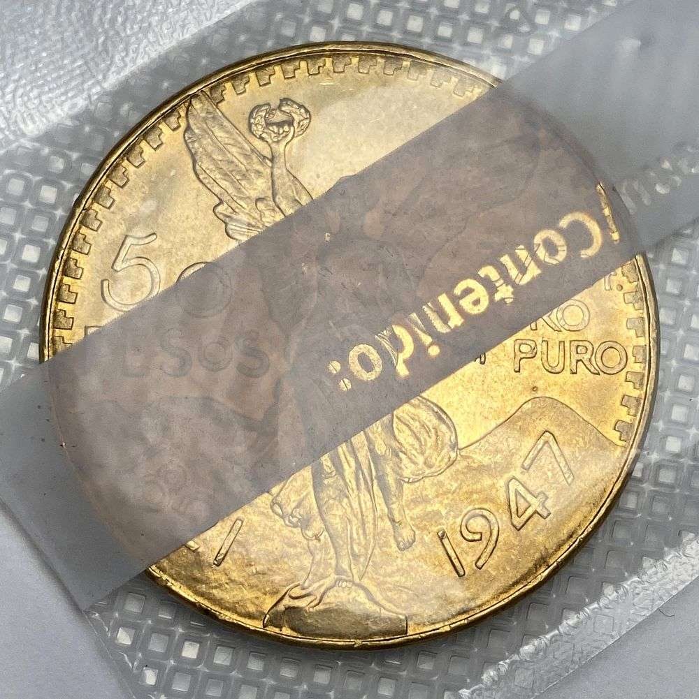 Last Minute! 1947 Mexico Gold 50 Pesos 1.205 ozt AGW (1 of 2)