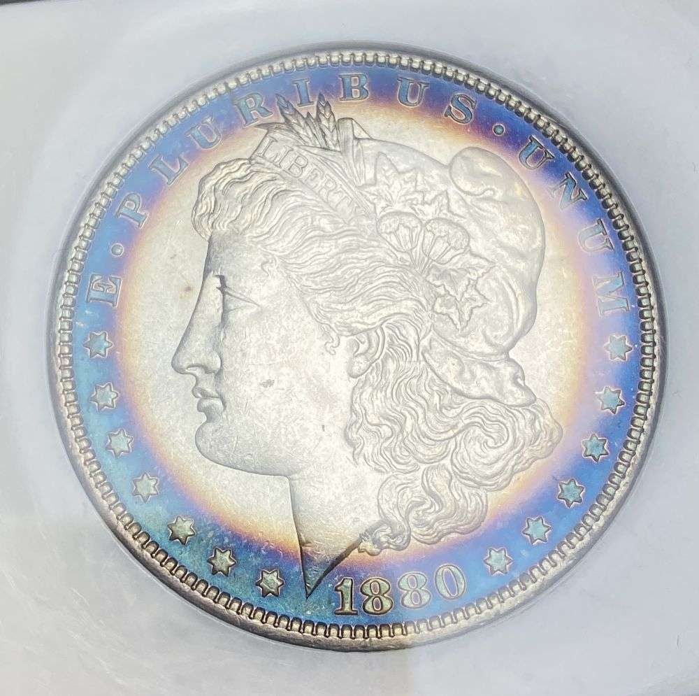 Toned 1880-O Morgan Silver Dollar MS65 (1 of 4)