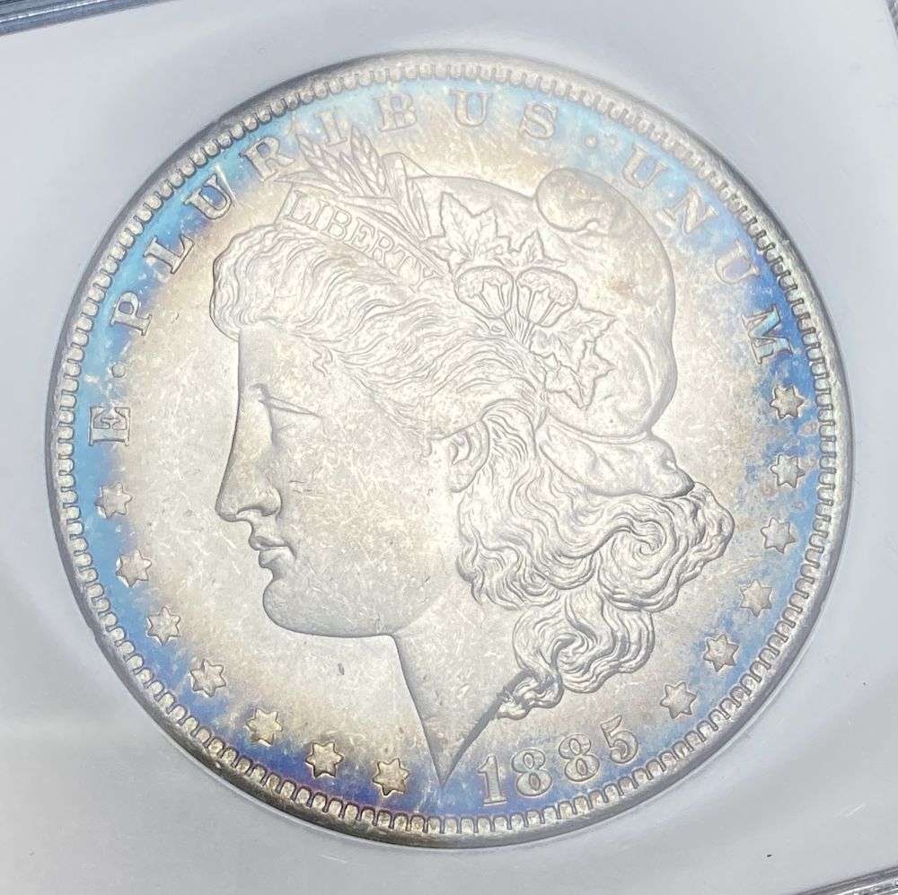 Toned 1885-O Morgan Silver Dollar MS65+ (1 of 4)