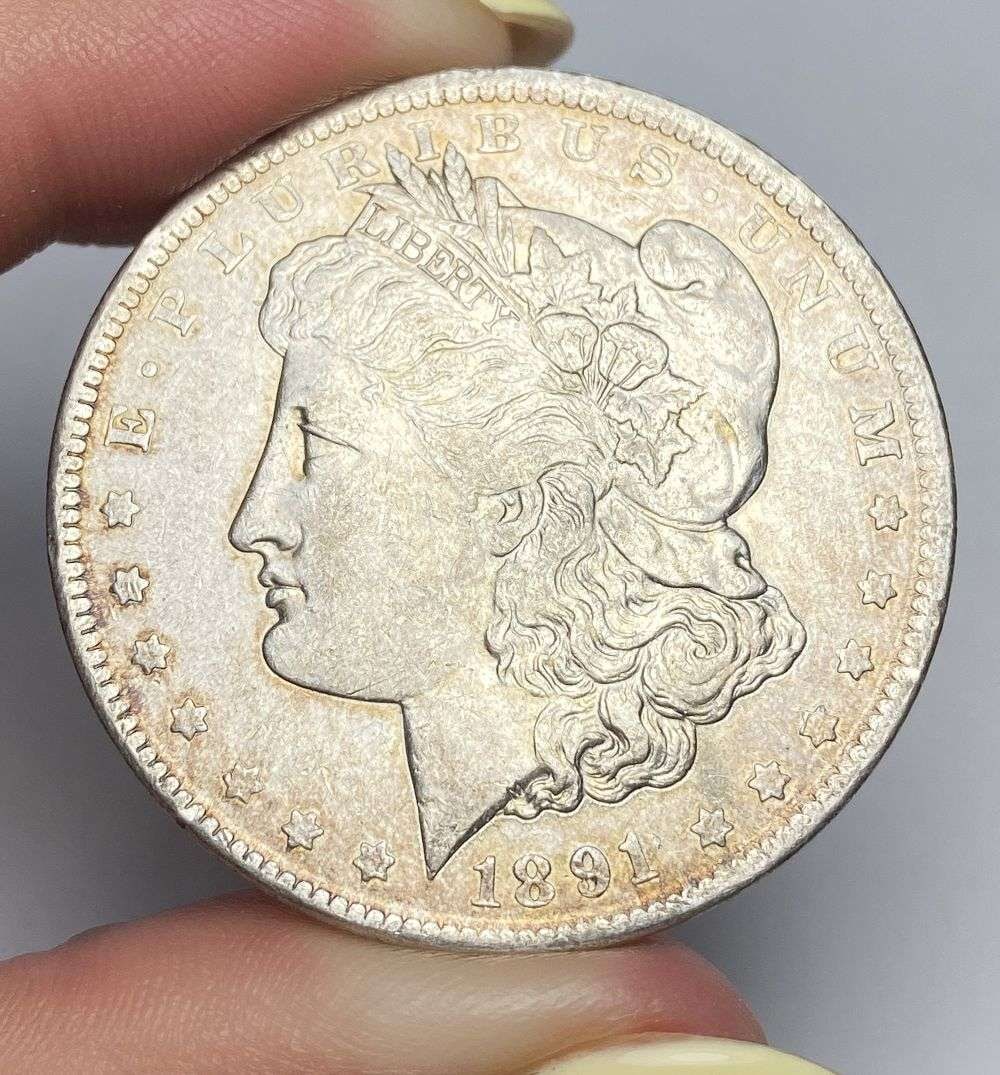 1891 Morgan Silver Dollar AU (1 of 2)