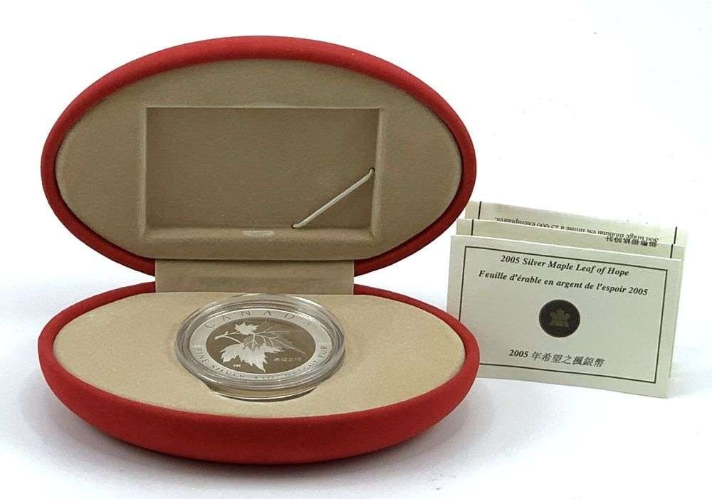 2005 Canada $5 Maple Leaf of Hope Proof 1 ozt .9999 Silver (1 of 5)
