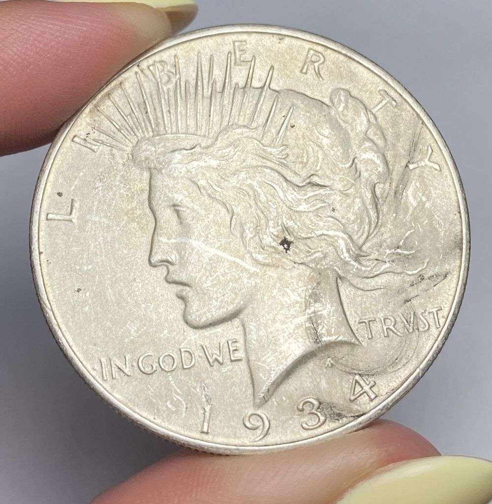 1934-D Peace Silver Dollar MS62 Details: Winner shall receive the exact coin shown here. (RR/PB)