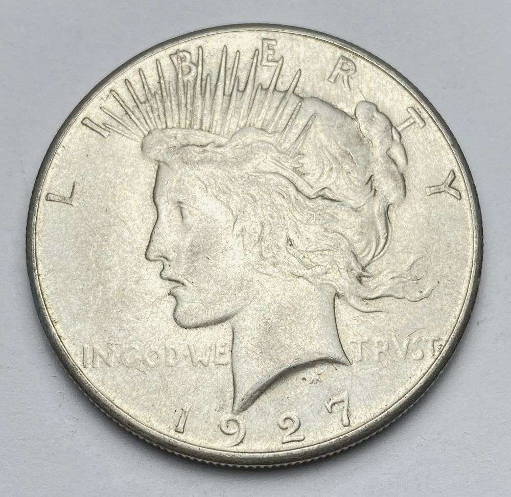 1927-S Peace Silver Dollar AU (1 of 2)