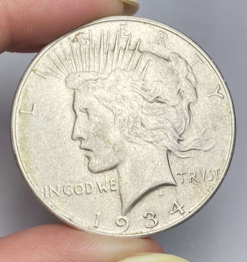 1934-D Peace Silver Dollar MS62 Details: Winner shall receive the exact coin shown here. (RR/PB)