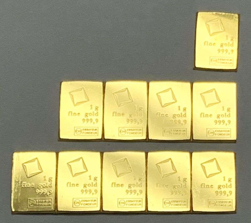 Breakable Valcambi 1g .9999 Gold Bar (10-bars) (1 of 3)