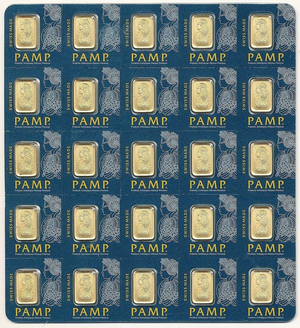 Last Minute! Pamp Suisse Lady Fortuna 1g .9999 Gold Breakable Bar (25-bars) (1 of 6)