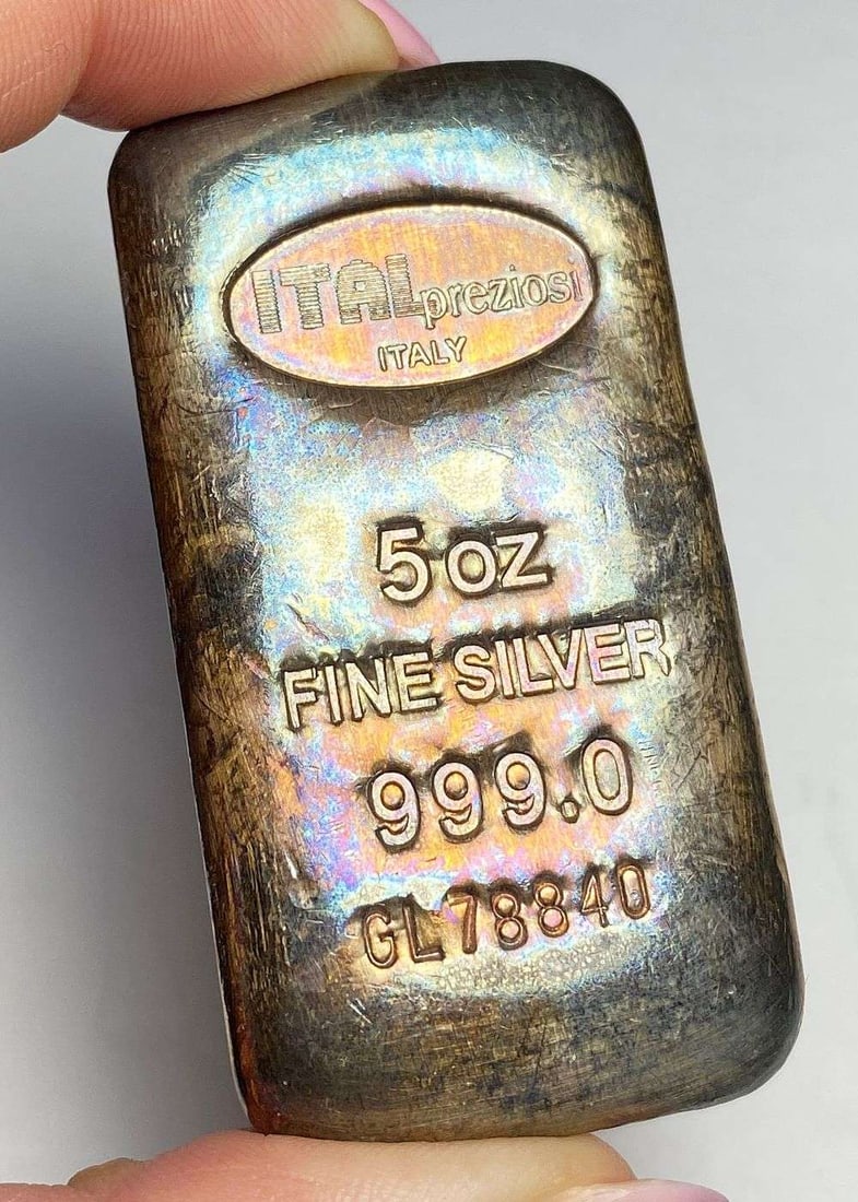 Last Minute! Toned Italpreziosi 5 ozt .999 Silver Bar (1 of 6)