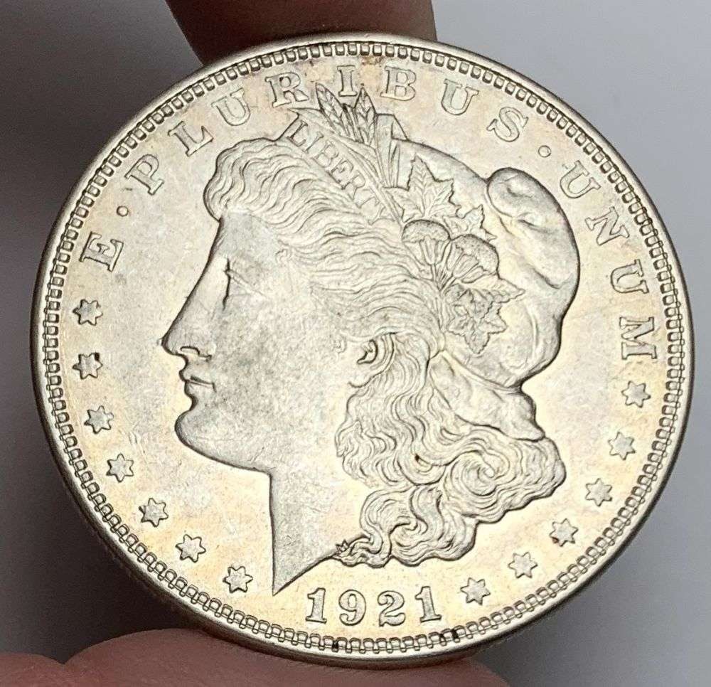 Last Minute! 1921-D Morgan Silver Dollar MS64: Winner shall receive the exact coin shown here. (MR/RB)