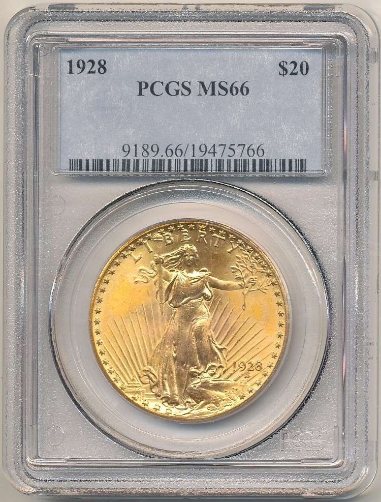 Last Minute! 1928 Gold $20 Saint Gaudens PCGS MS66: We are proud to offer a deal that has been put away for a generation. Winner shall receive the exact coin shown here. (RR/SOMP=LOFK)