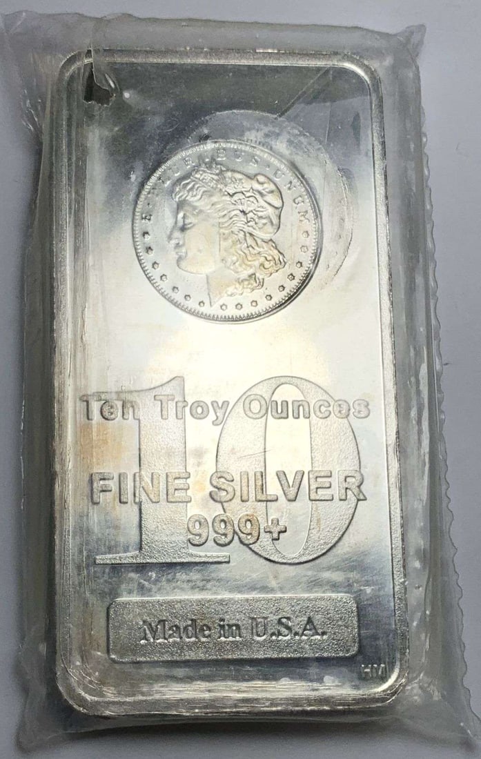 Last Minute! Morgan Design 10 ozt .999 Silver Bar: Winner shall receive the exact bar shown here. (MR/RIB)