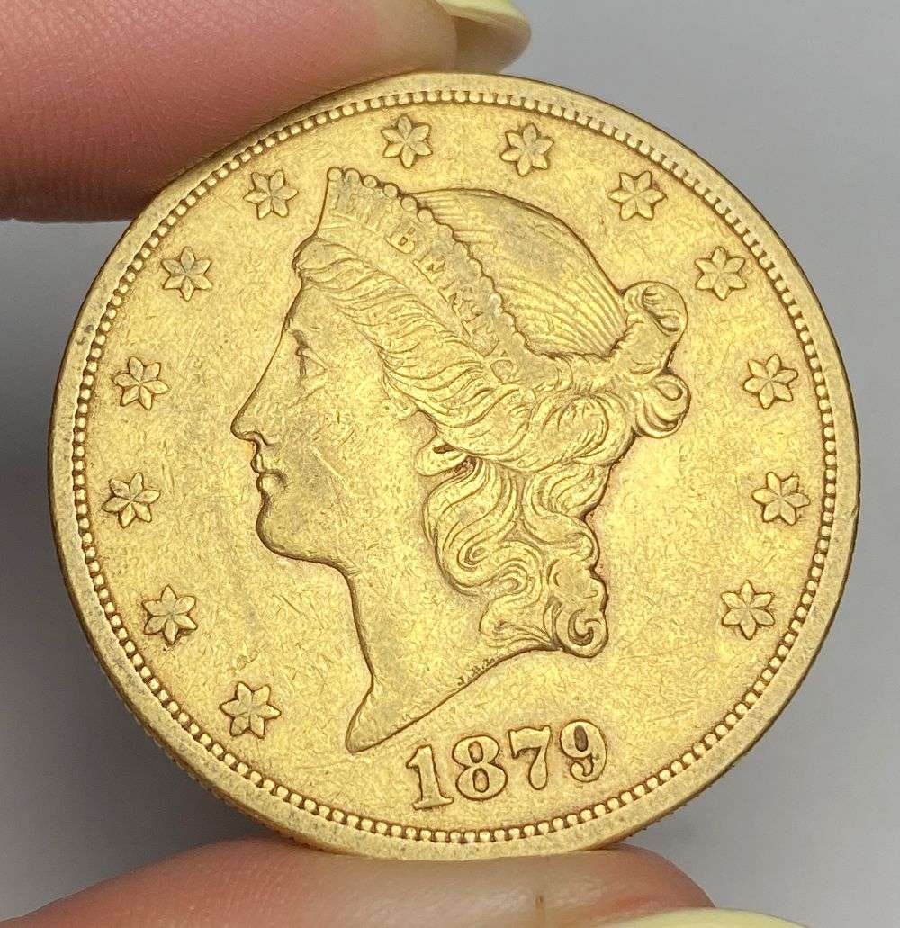 Last Minute! 1879-S Gold $20 Liberty Head XF: Winner shall receive the exact coin shown here. (RR/EIRB)