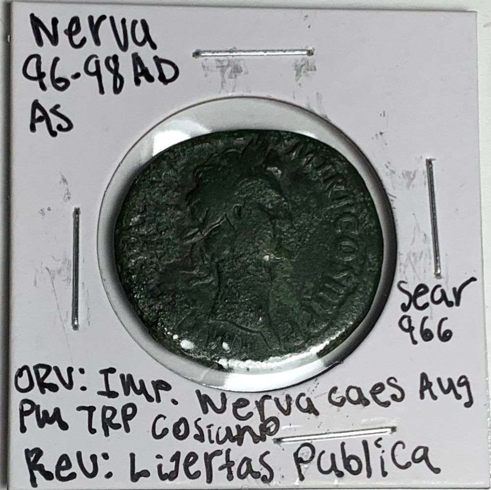 Ancient Roman Emperor Nerva 96-98 AD (1 of 3)