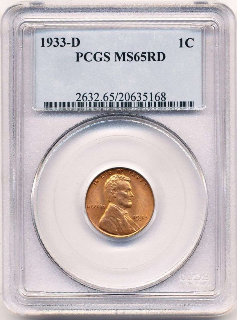 1933-D Lincoln Cent PCGS MS65 RD (1 of 4)