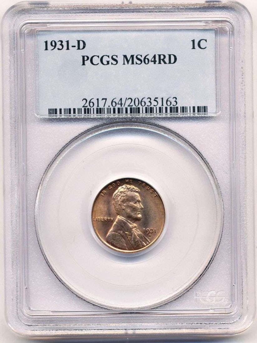1931-D Lincoln Cent PCGS MS64 RD (1 of 4)