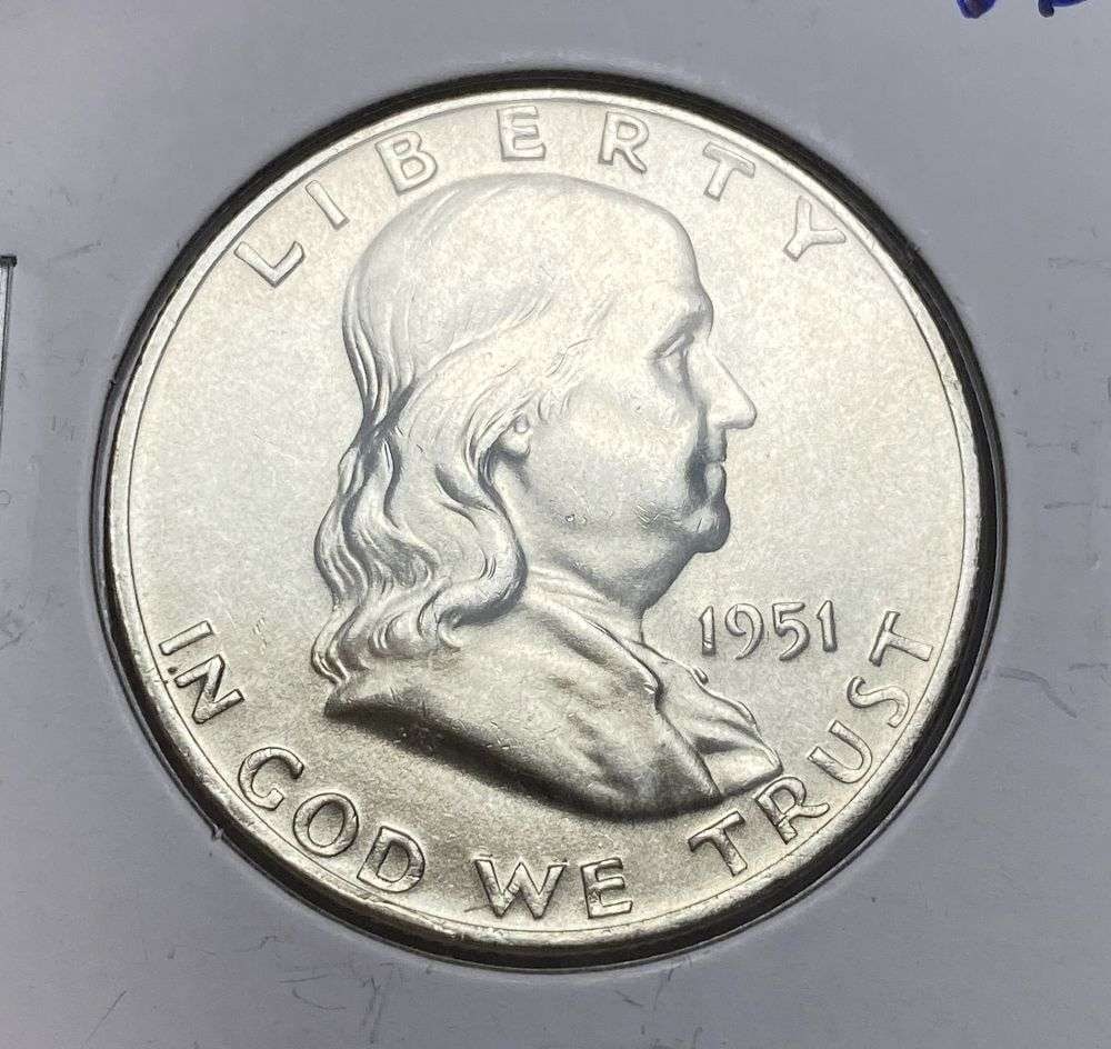 1951-D Franklin Silver Half Dollar MS66 (1 of 3)