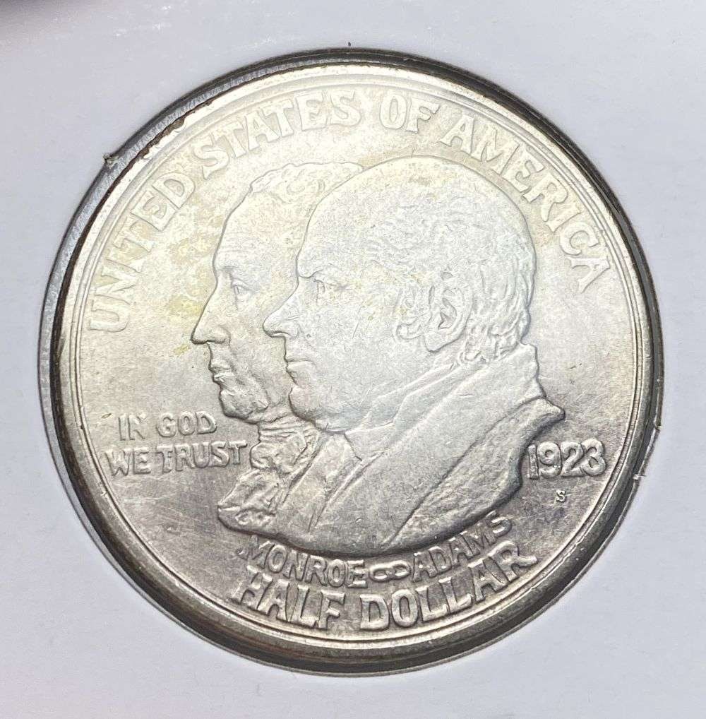 1923-S Monroe Doctrine Commemorative Silver Half Dollar AU: This consignment, we hope to offer over time across our various Whatnot channels, with the best material featured in our Wednesday auctions. We hope to be done with this stuff by the beginning of 2027