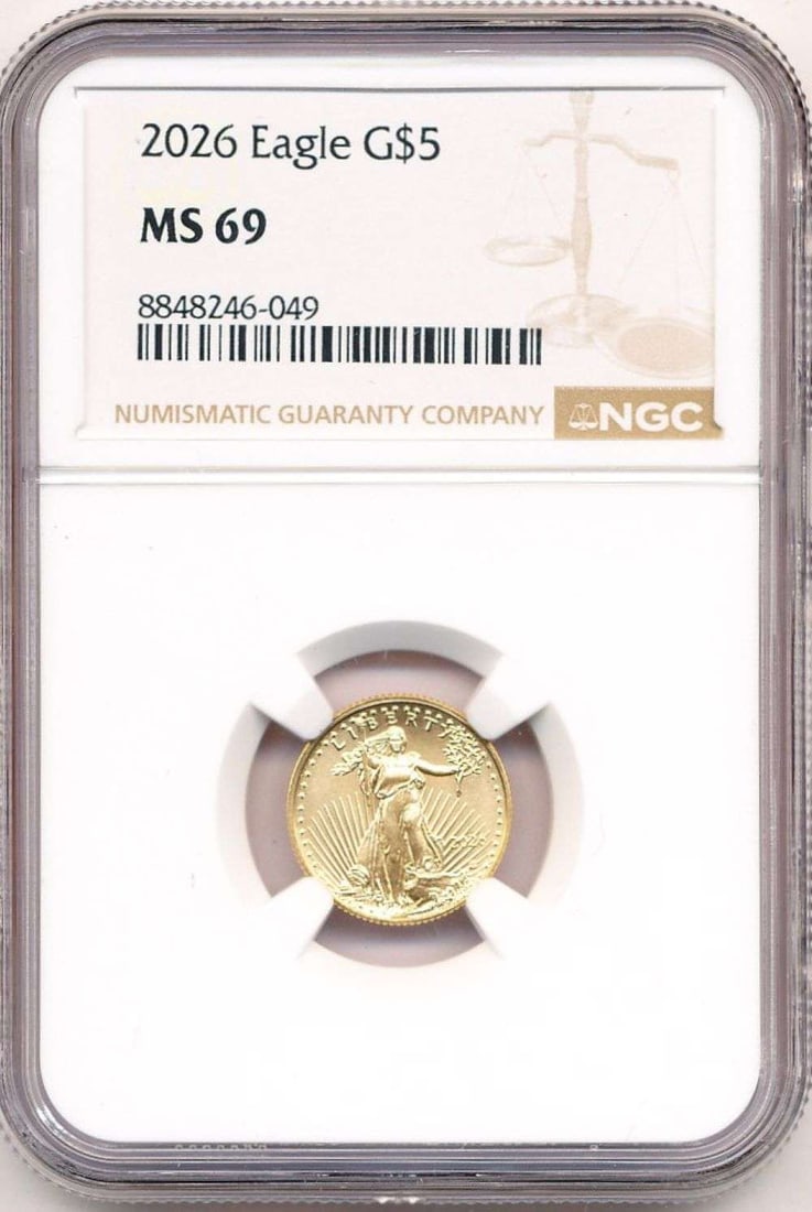 2026 American $5 Gold Eagle NGC MS69: Winner shall receive the exact coin shown here. (MR/ERB)