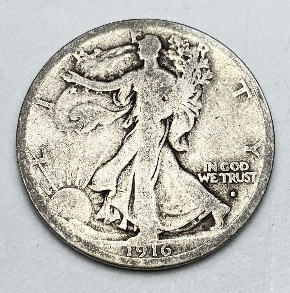 1916-S Walking Liberty Silver Half Dollar Fine (1 of 2)