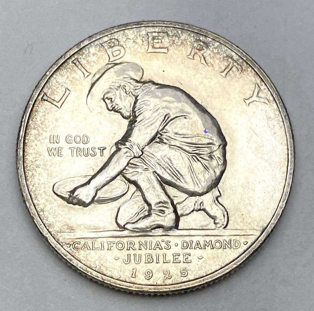 1925-S California's Diamond Jubilee Commemorative Silver Half Dollar MS63 Details (1 of 2)