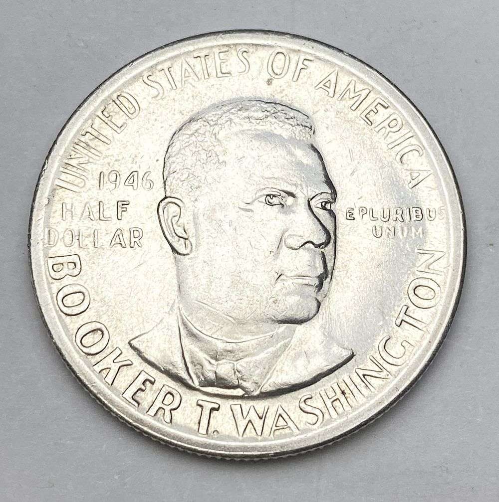 1946-S Booker T. Washington Commemorative Silver Half Dollar MS64 Details (1 of 2)