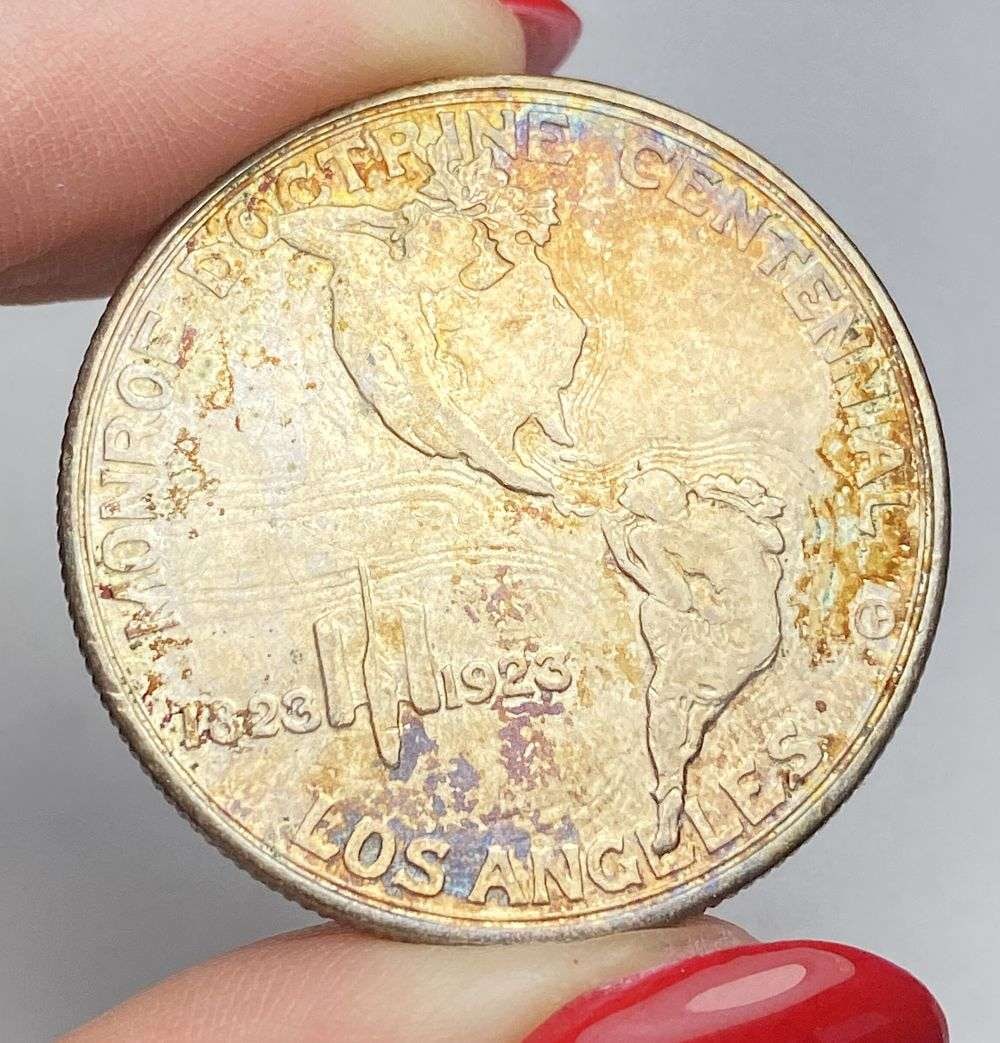Toned 1923-S Monroe-Adams Commemorative Silver Half Dollar MS65 (1 of 2)