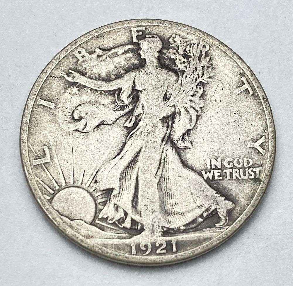 1921-S Walking Liberty Silver Half Dollar Fine+ (1 of 2)