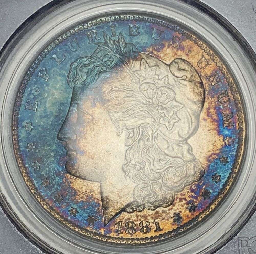 Amazing Toner 1881-S Morgan Silver Dollar PCGS MS63: Winner shall receive the exact coin shown here. (MR/LEE)